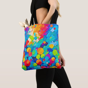 Vibrant Circle Dance Art Tote Bag