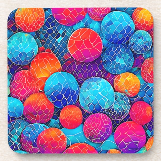 Vibrant Circle Pattern Coaster (Front)