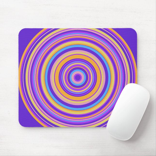 Vibrant Circles Mouse Mat (With Mouse)