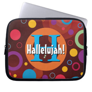 Vibrant Circles Rings Retro Personalized Laptop Laptop Sleeve