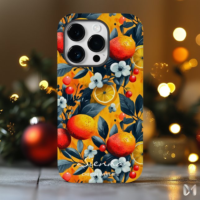 Vibrant Citrus and Berry Pattern for a Fresh Look Case-Mate iPhone Case (Creator Uploaded)