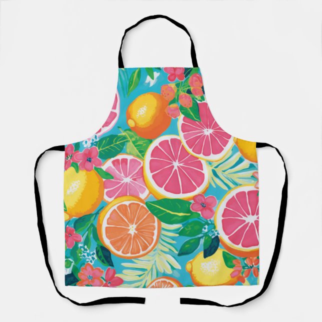 Vibrant Citrus Garden  Apron (Front)