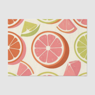Vibrant Citrus Grapefruit Orange Lime Slices  Tissue Paper