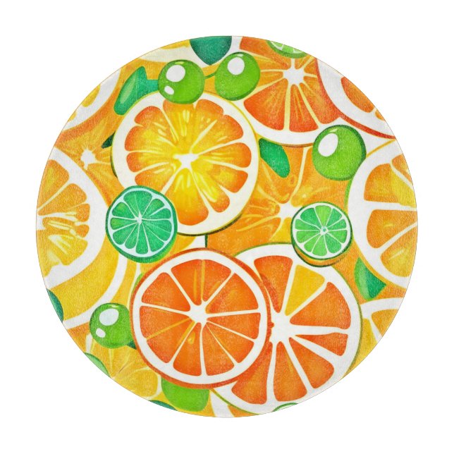 Vibrant Citrus Medley - Fresh & Juicy Slices Cutting Board (Front)