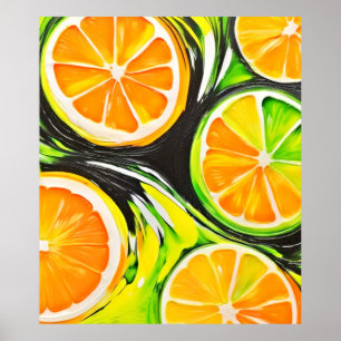 Vibrant Citrus Painting Poster