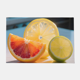 Vibrant Citrus Slices Grapefruit Lemon Lime Fresh Doormat