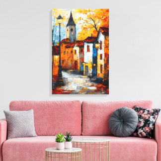 Vibrant City Landscape Canvas Print