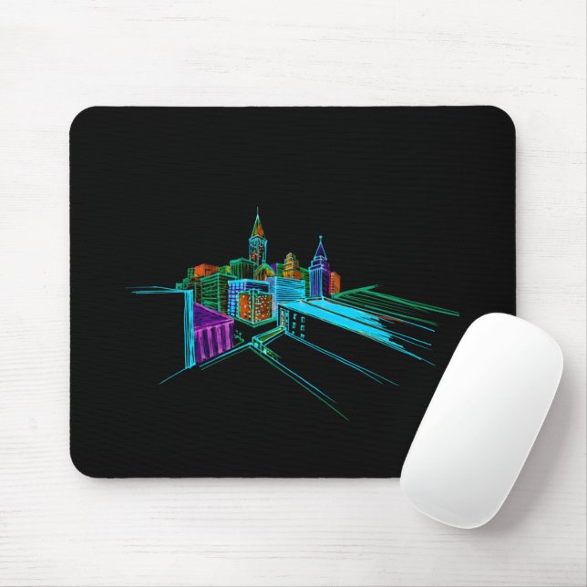 Vibrant city mouse mat (With Mouse)