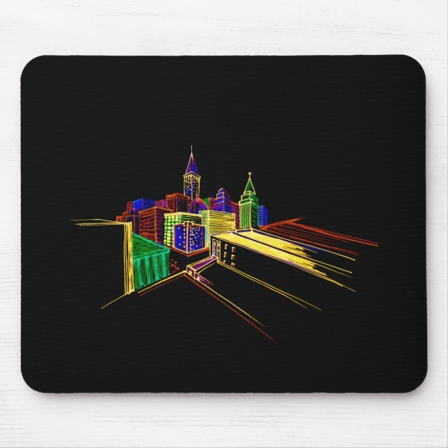 Vibrant city mouse mat (Front)