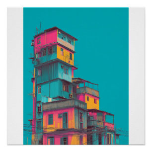 "vibrant city print" poster