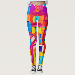 Vibrant Cityscape Dreamscape Art Leggings