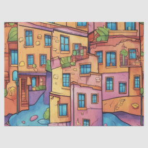 Vibrant Cityscape Impressions V2 Tissue Paper