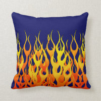 Vibrant Classic Racing Flames on Navy Blue