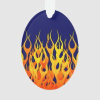 Vibrant Classic Racing Flames on Navy Blue