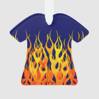 Vibrant Classic Racing Flames on Navy Blue