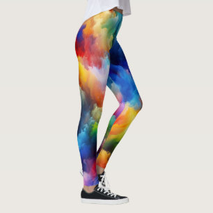 Vibrant cloudy background Modern art Summer party Leggings