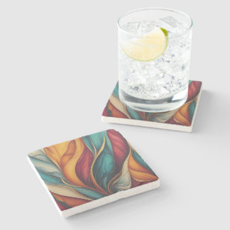Vibrant coasters. A splash of colour on table. Stone Coaster
