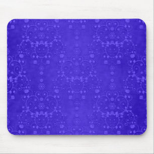 Vibrant Cobalt Blue Fancy Damask Pattern Mouse Mat