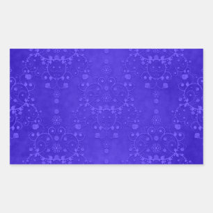Vibrant Cobalt Blue Fancy Damask Pattern Rectangular Sticker