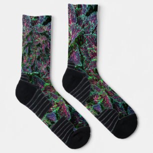Vibrant Coleus Leaves Pattern. Socks