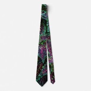 Vibrant Coleus Leaves Pattern. Tie