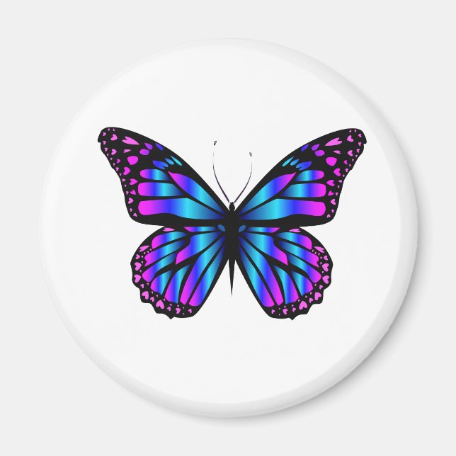 vibrant color butterfly  magnet (Front)