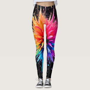 Vibrant Color Explosion Design Leggings