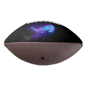Vibrant Color Glowing Jellyfish American Football