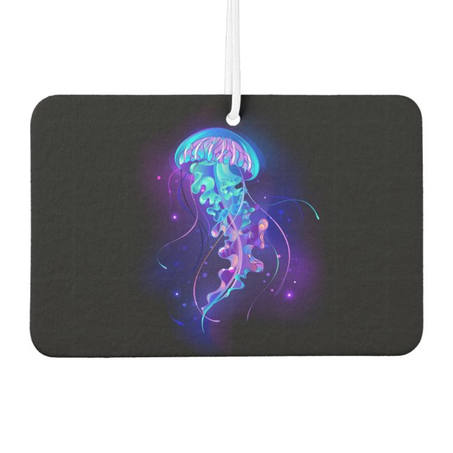 Vibrant Color Glowing Jellyfish Car Air Freshener (Front)