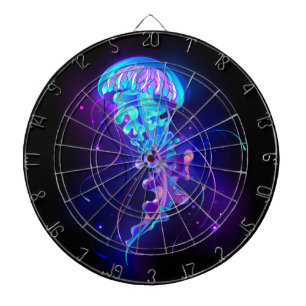 Vibrant Color Glowing Jellyfish Dartboard