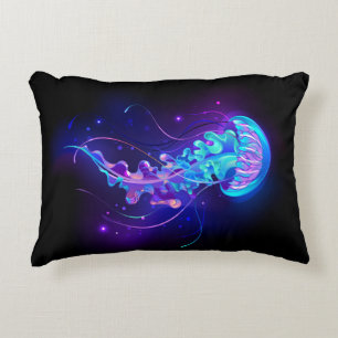 Vibrant Color Glowing Jellyfish Decorative Cushion