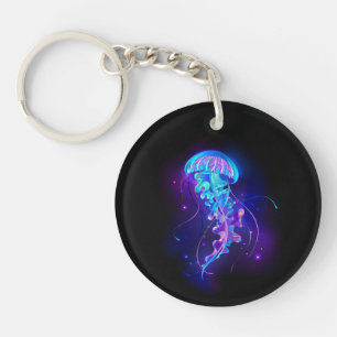 Vibrant Color Glowing Jellyfish Key Ring