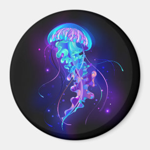Vibrant Color Glowing Jellyfish Magnet