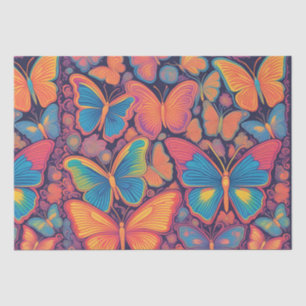 Vibrant Colorful Butterfly Design Vivid Beautiful Tissue Paper
