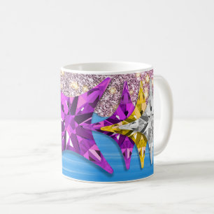 Vibrant Colorful Geometric Star Pattern Coffee Mug