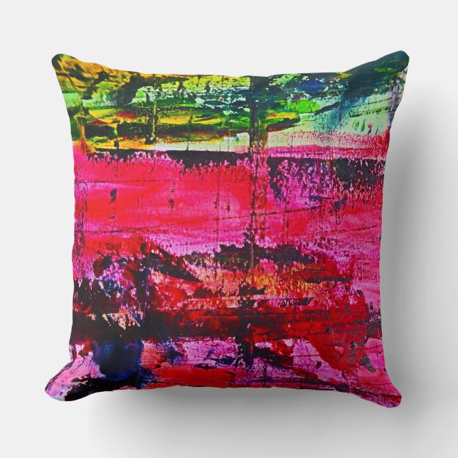 Vibrant Colorful Modern contemporary abstract art Cushion (Front)