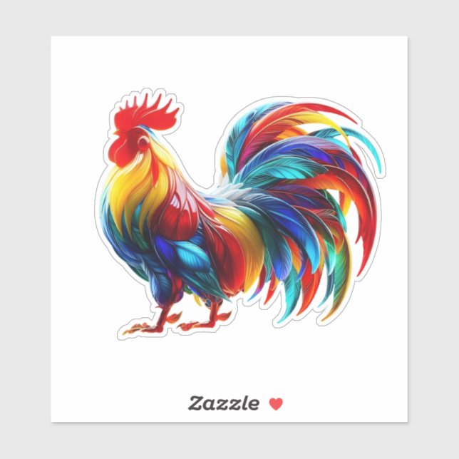 Vibrant Colorful Rooster Art (Sheet)