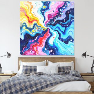 Vibrant Colorful Swirl Abstraction Canvas Print