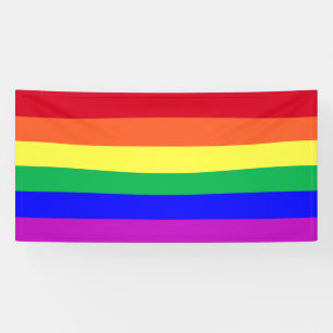 Vibrant Colors Gay Pride Flag Rainbow Stripe Party Banner