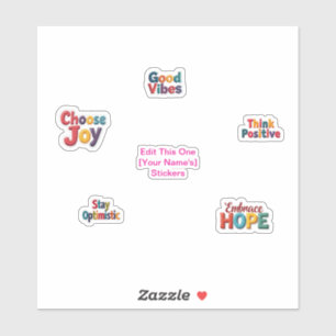 Vibrant Colour 3-D Positivity Stickers