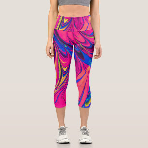 Vibrant Colour Aesthetic Pattern Capri Leggings