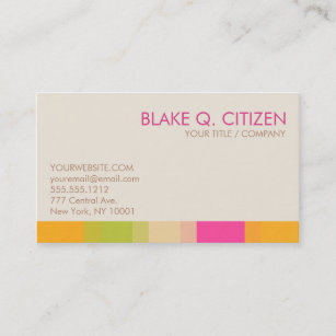 Vibrant Colour Bar Business Card