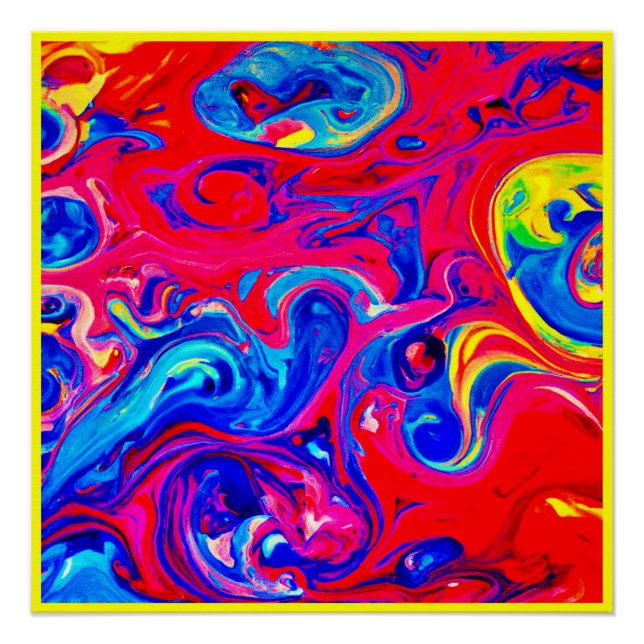 Vibrant Colour Blast Pattern Poster (Front)