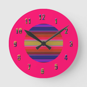 Vibrant Colour Burst Round Clock