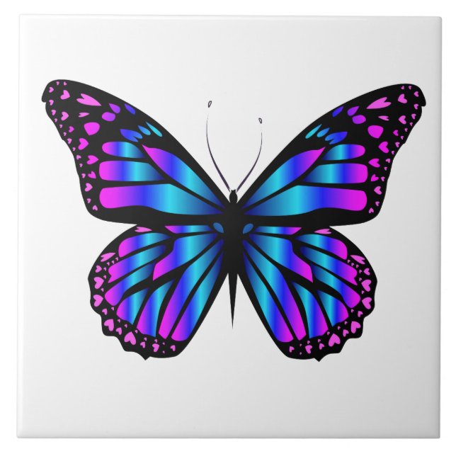 vibrant colour butterfly tile (Front)