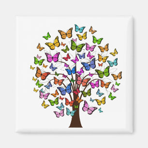 Vibrant colour butterfly tree magnet