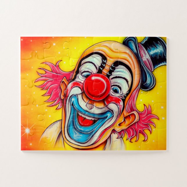 Vibrant colour clown background jigsaw puzzle (Horizontal)