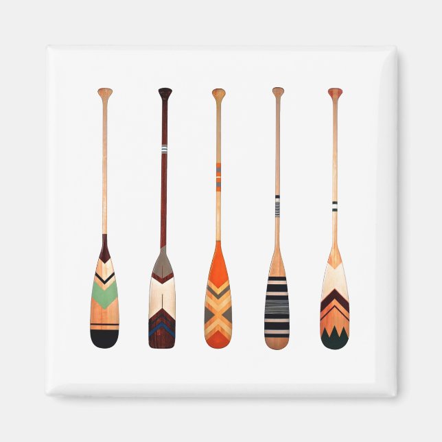 Vibrant colour decorative oars magnet (Front)