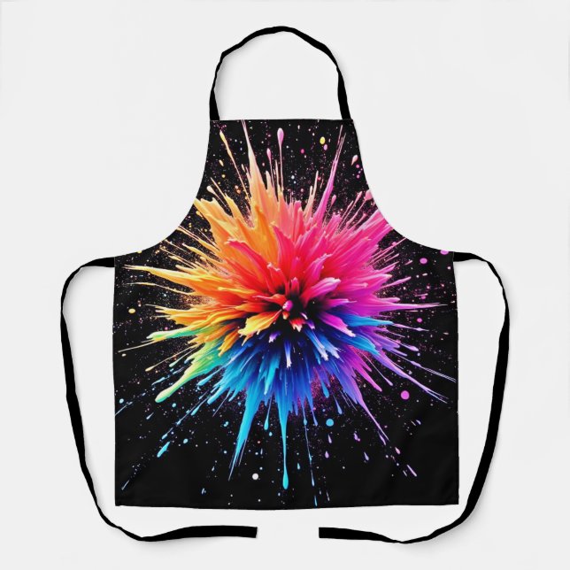 Vibrant Colour Explosion Design Apron (Front)