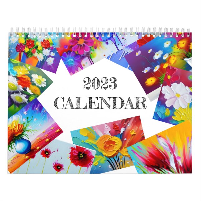 Vibrant Colour Flowers Painting Calendar (Cover)